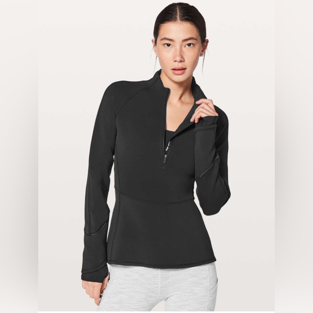NWOT - Lululemon Weather Or Not 1/2 Zip in Black, Size 6